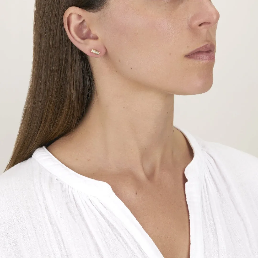 Single Stone Diamond Pav Monet Stud Earrings Croghans