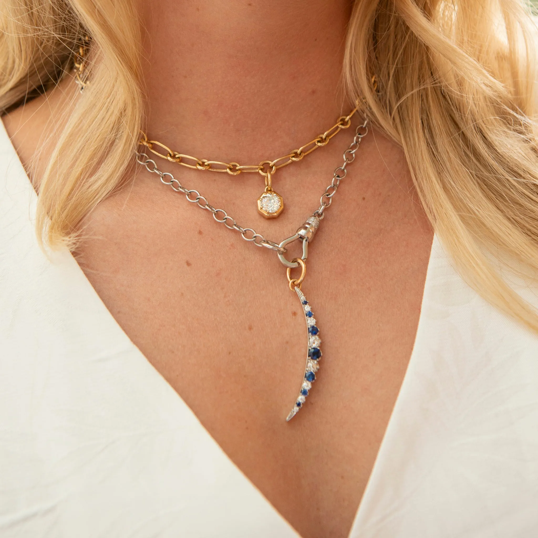 Single Stone Platinum Evren Chain Necklace Croghans