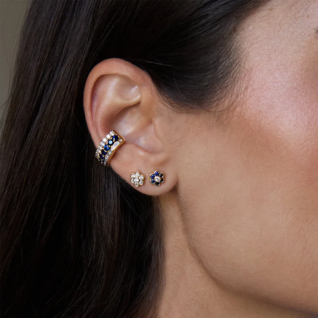 SMALL BLUE SAPPHIRE FLORA STUDS Anita Ko