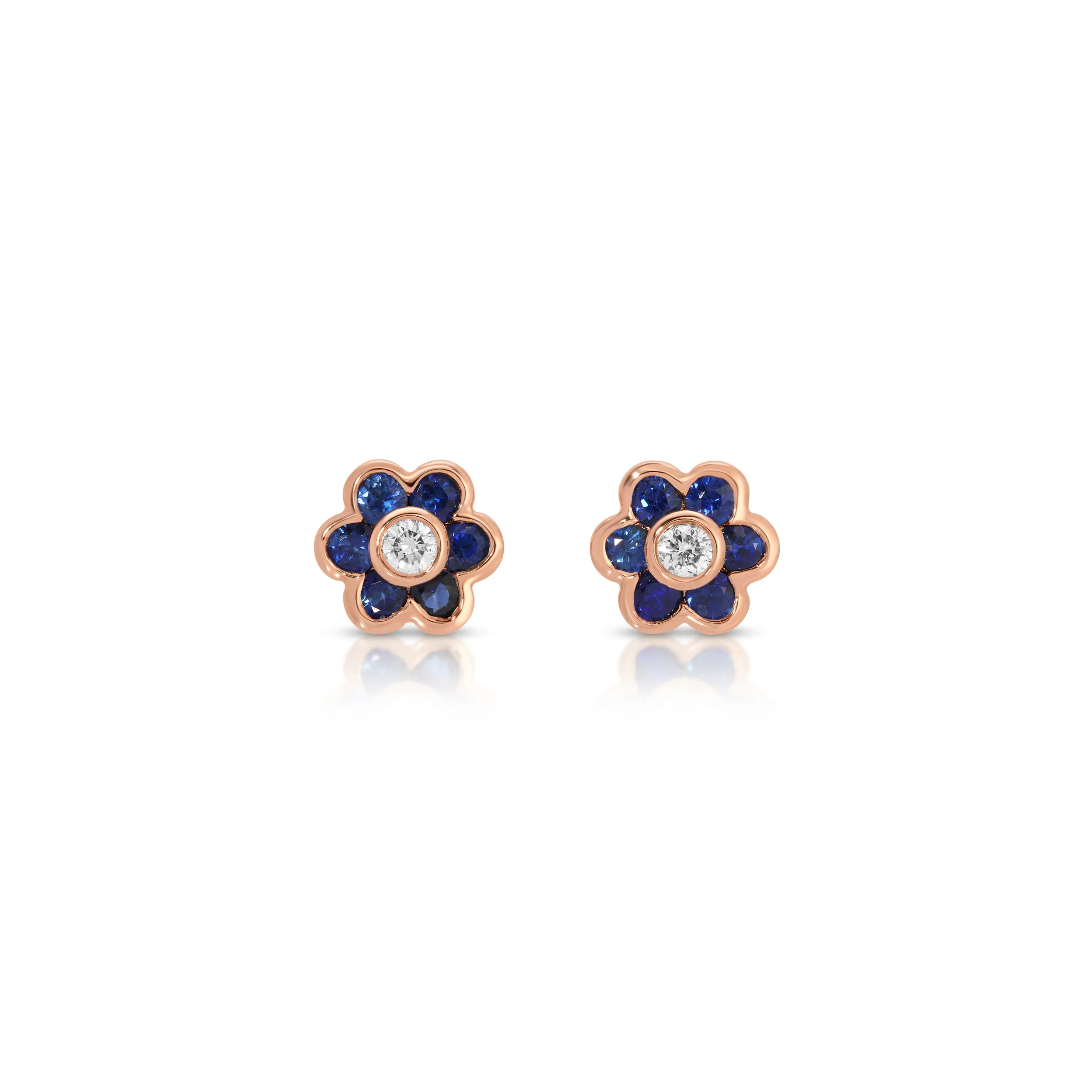 SMALL BLUE SAPPHIRE FLORA STUDS Anita Ko