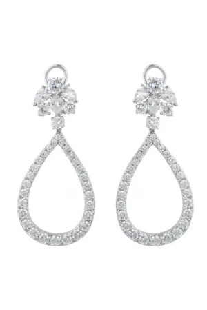 Small Cluster Open Pear Drop Earrings