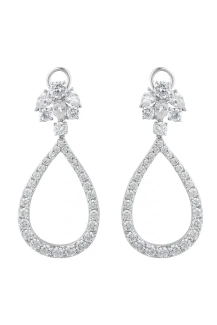 Small Cluster Open Pear Drop Earrings