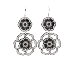 Small Double Glam Flower Earrings