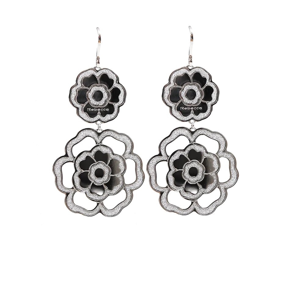 Small Double Glam Flower Earrings