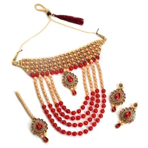 SOHIKundan Gold Plated Necklace Set