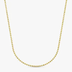 Solid Gold Beaded Chain Necklace, Selena SARAHELISE