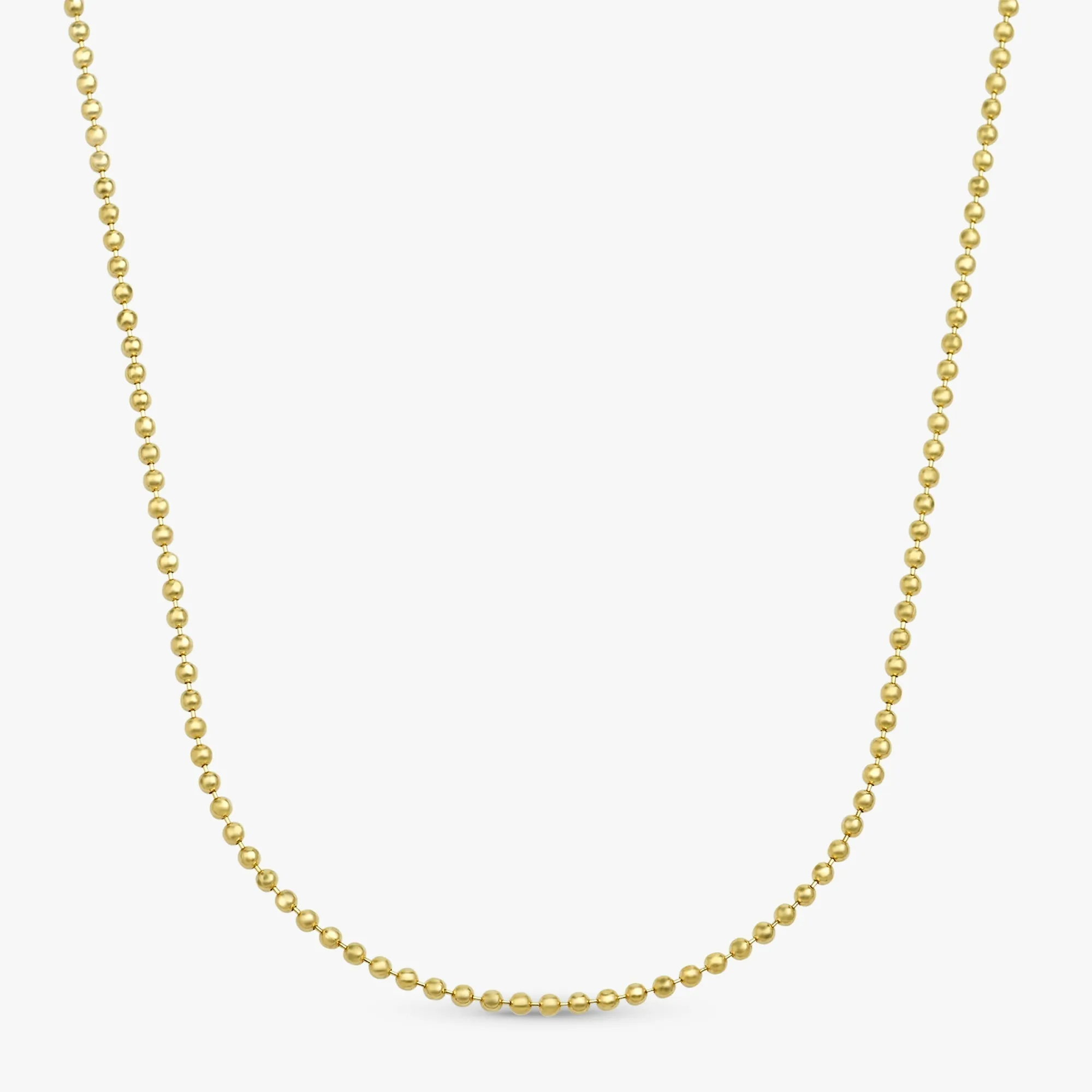 Solid Gold Beaded Chain Necklace, Selena SARAHELISE