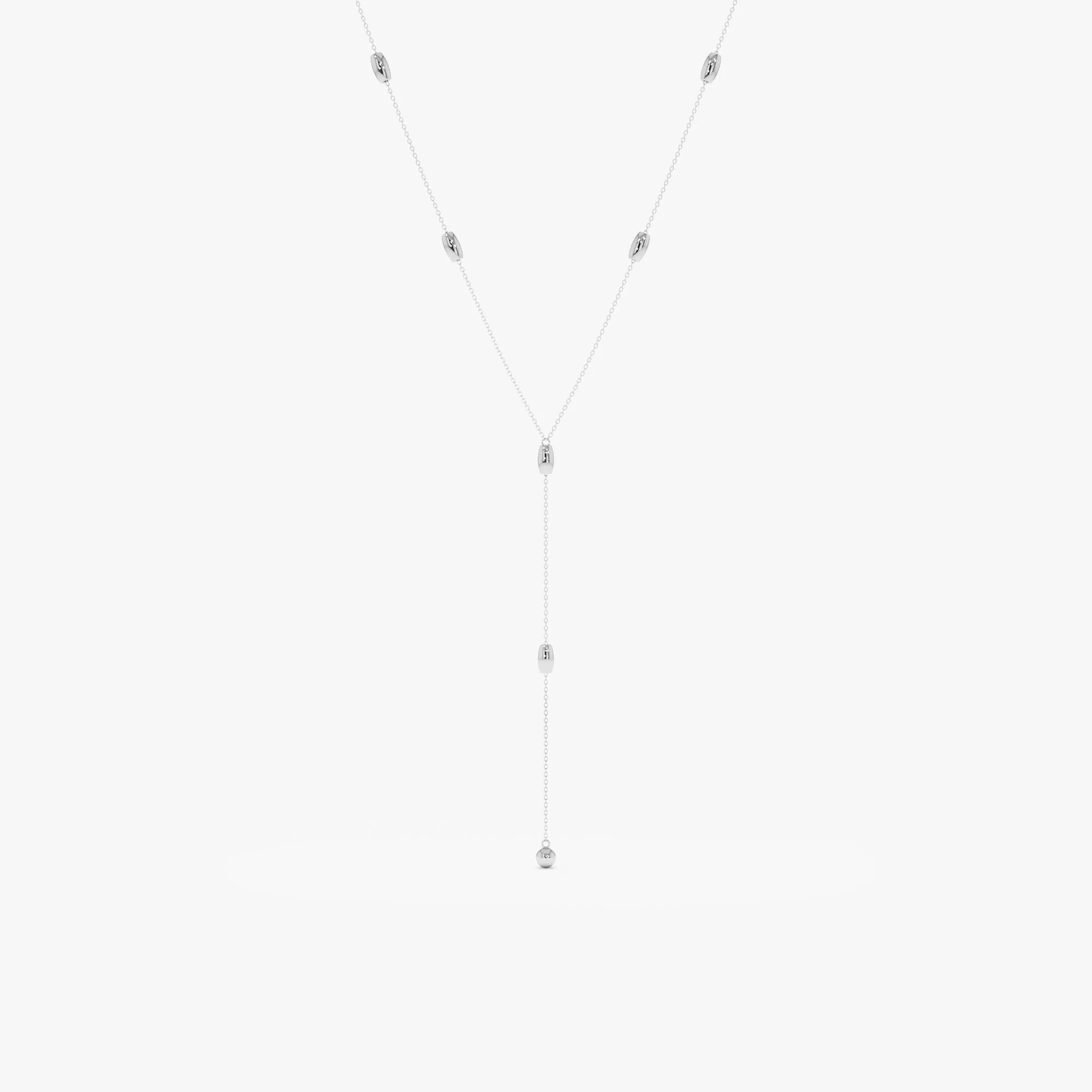 Solid Gold Beaded Lariat Necklace, Lyla SARAHELISE