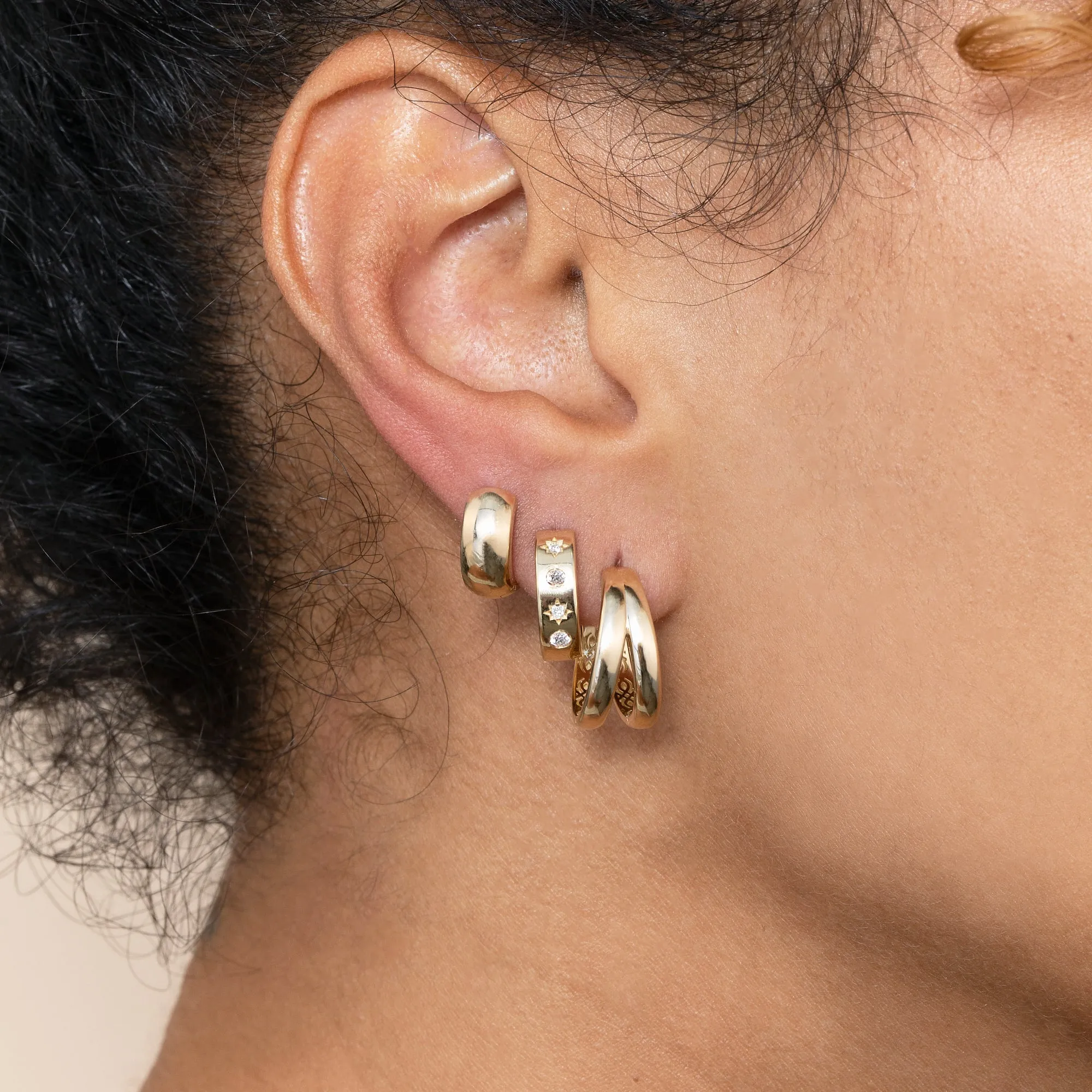 Solid Gold Chevron Earrings, Lori SARAHELISE