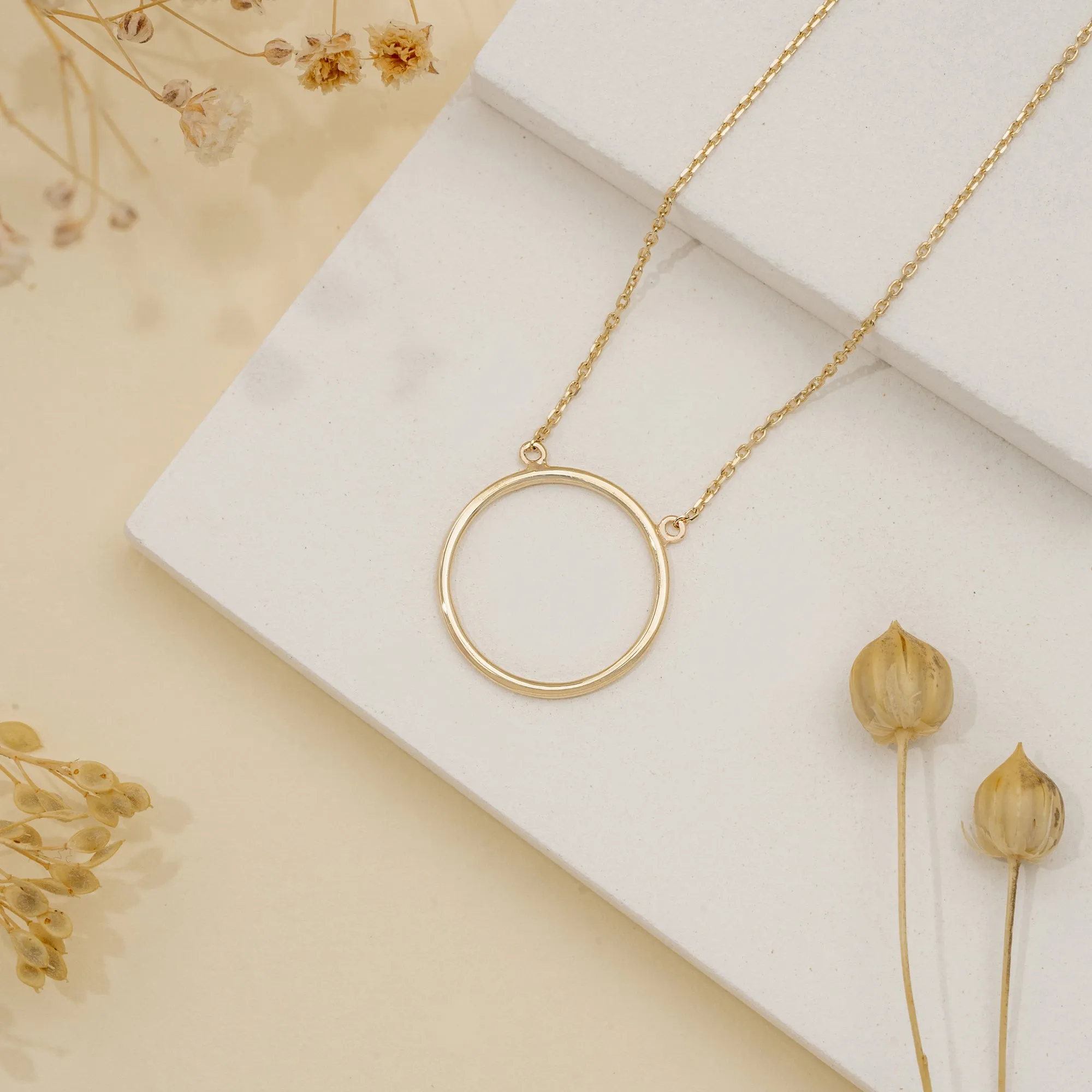 Solid Gold Circle Of Life Necklace, Duda SARAHELISE