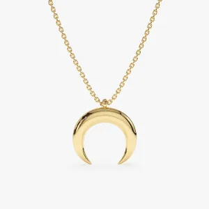 Solid Gold Crescent Horn Necklace, Hailie SARAHELISE
