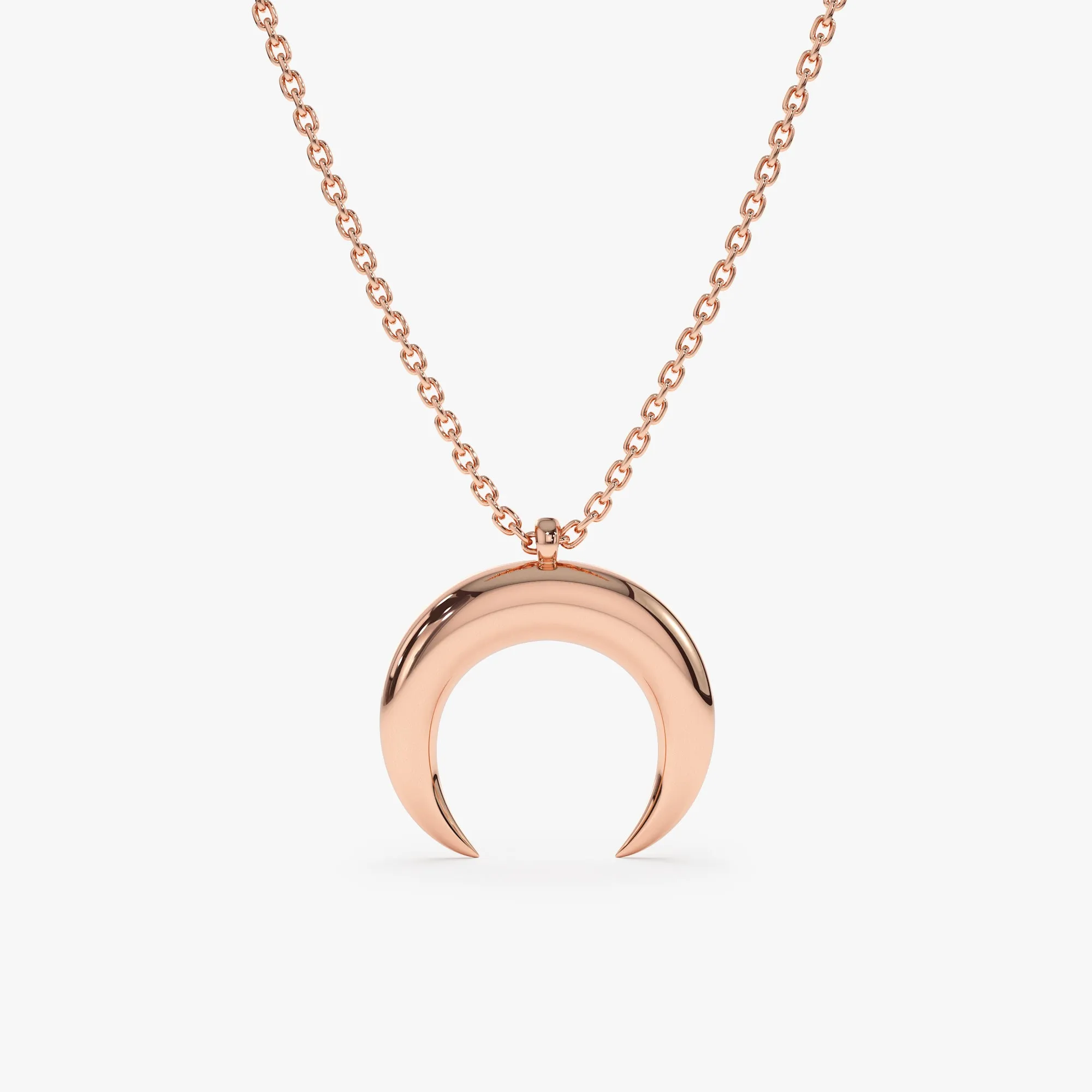Solid Gold Crescent Horn Necklace, Hailie SARAHELISE