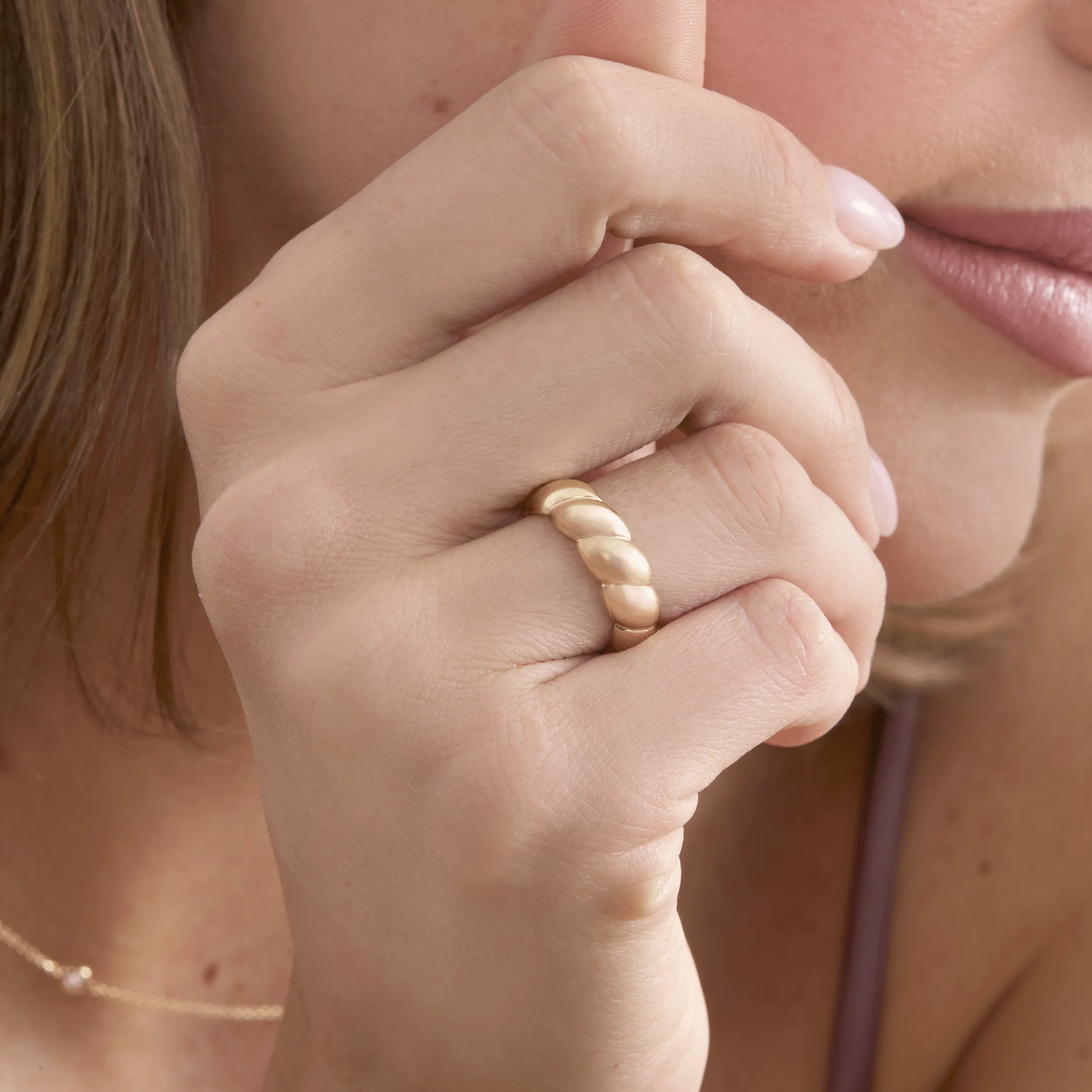 Solid Gold Croissant Ring, Barbara SARAHELISE