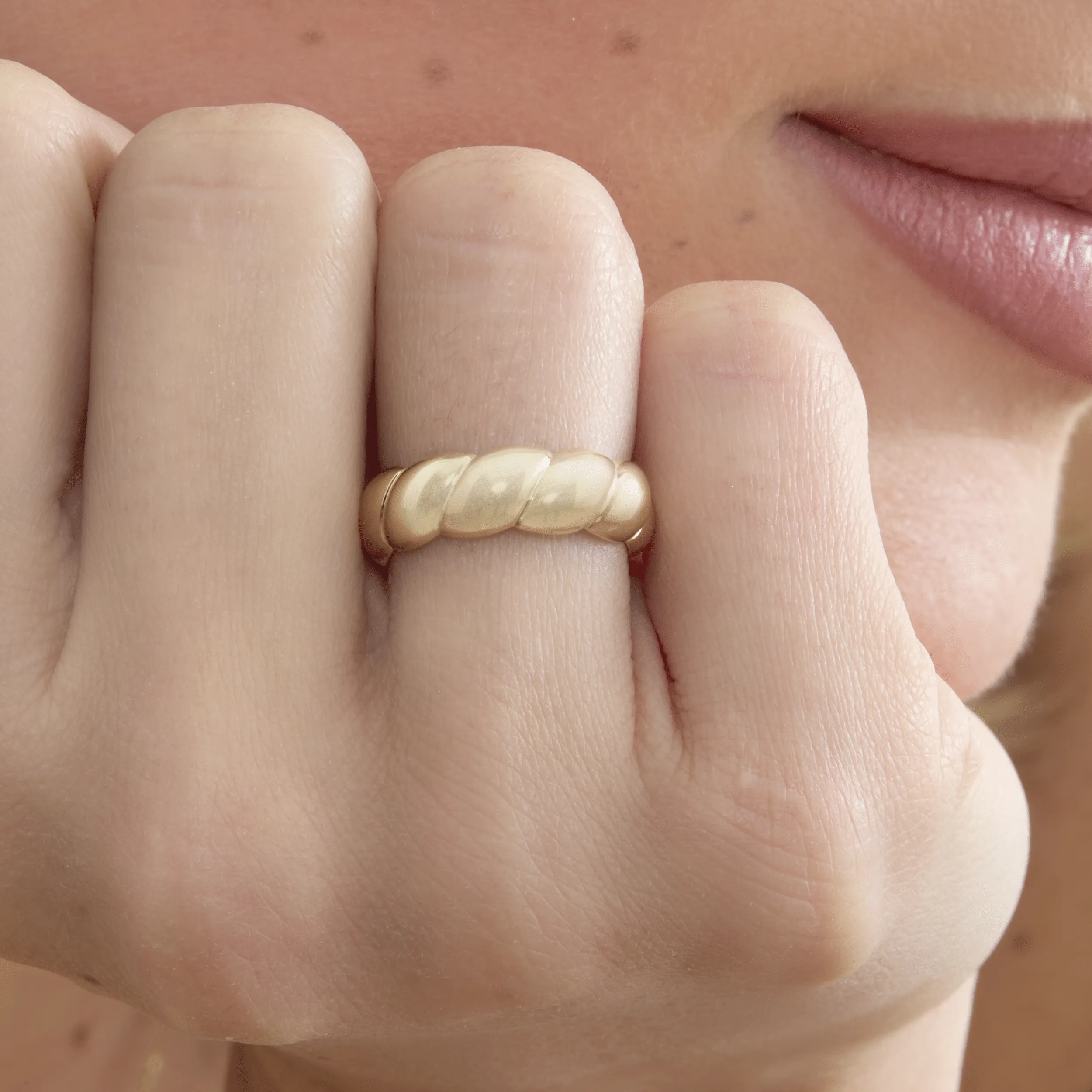 Solid Gold Croissant Ring, Barbara SARAHELISE
