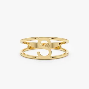 Solid Gold Initial Ring, Elisse SARAHELISE