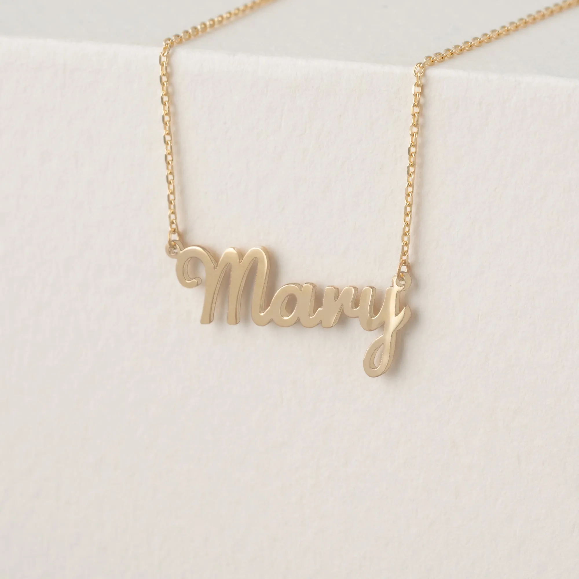 Solid Gold Script Font Name Necklace, Chloe SARAHELISE