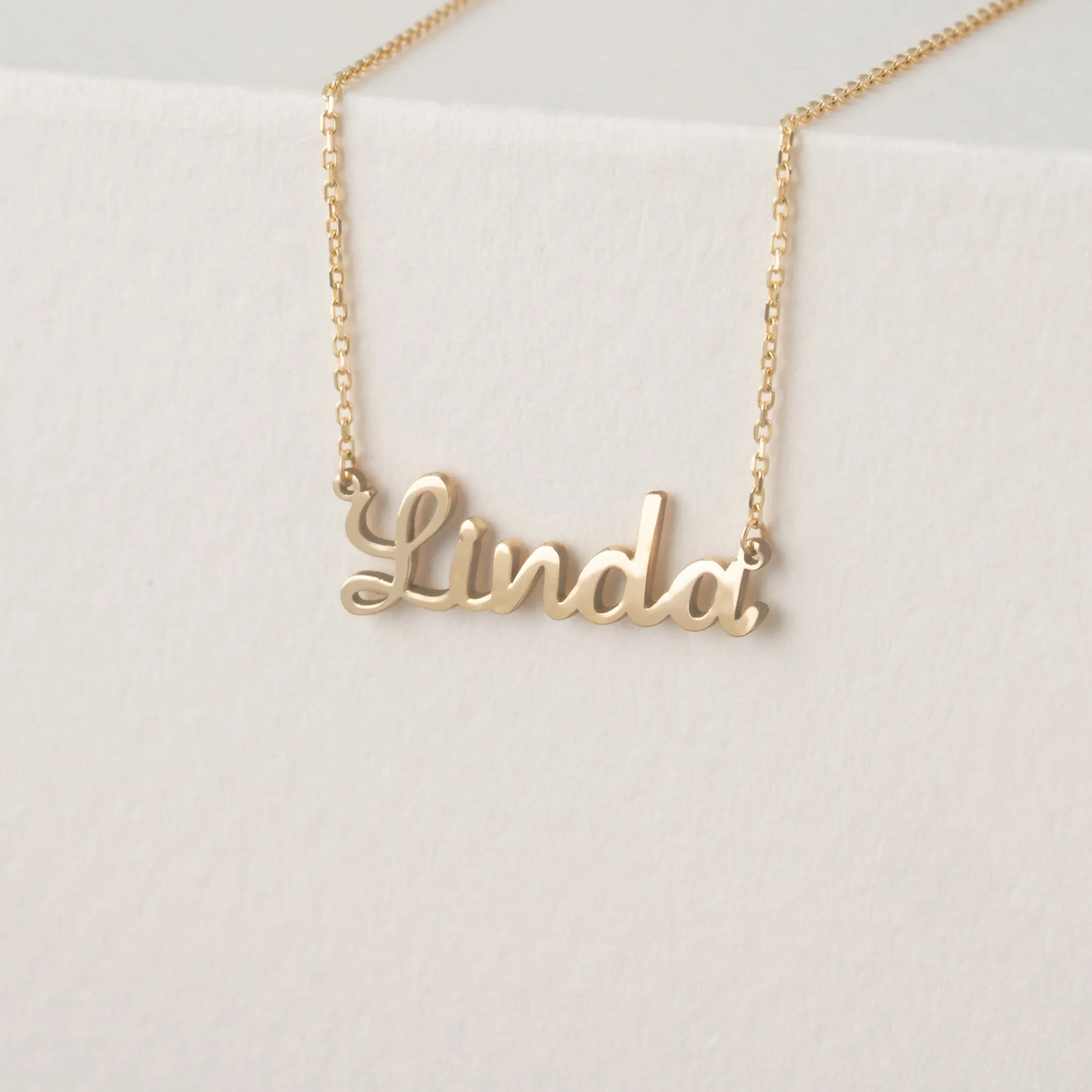 Solid Gold Script Font Name Necklace, Chloe SARAHELISE