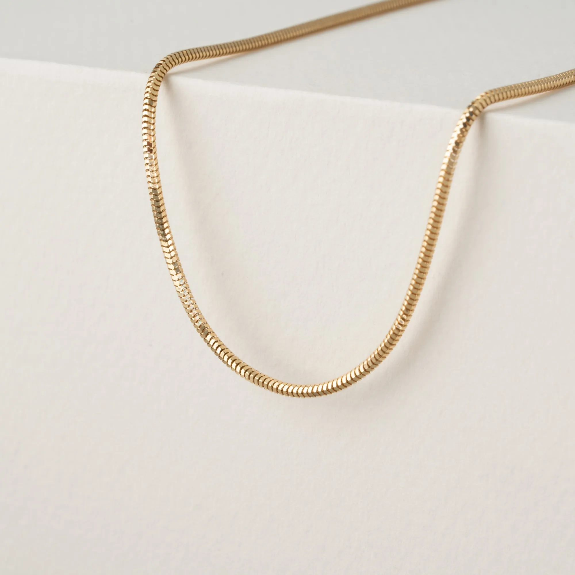 Solid Gold Snake Chain Necklace, Lace SARAHELISE