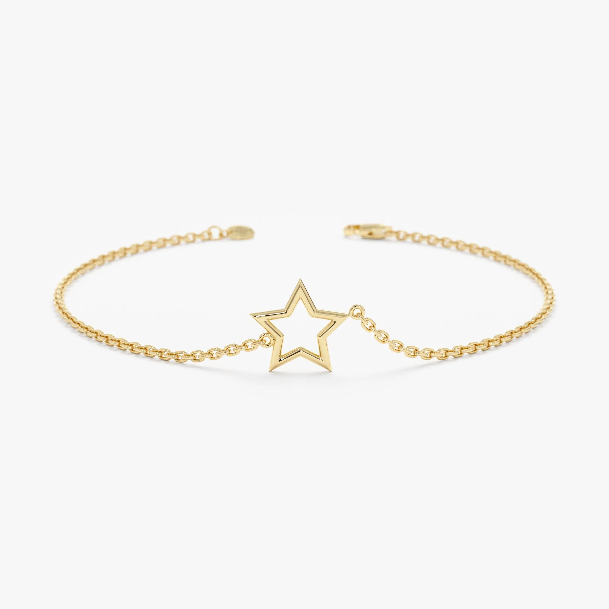 Solid Gold Star Cutout Bracelet, Skylar SARAHELISE