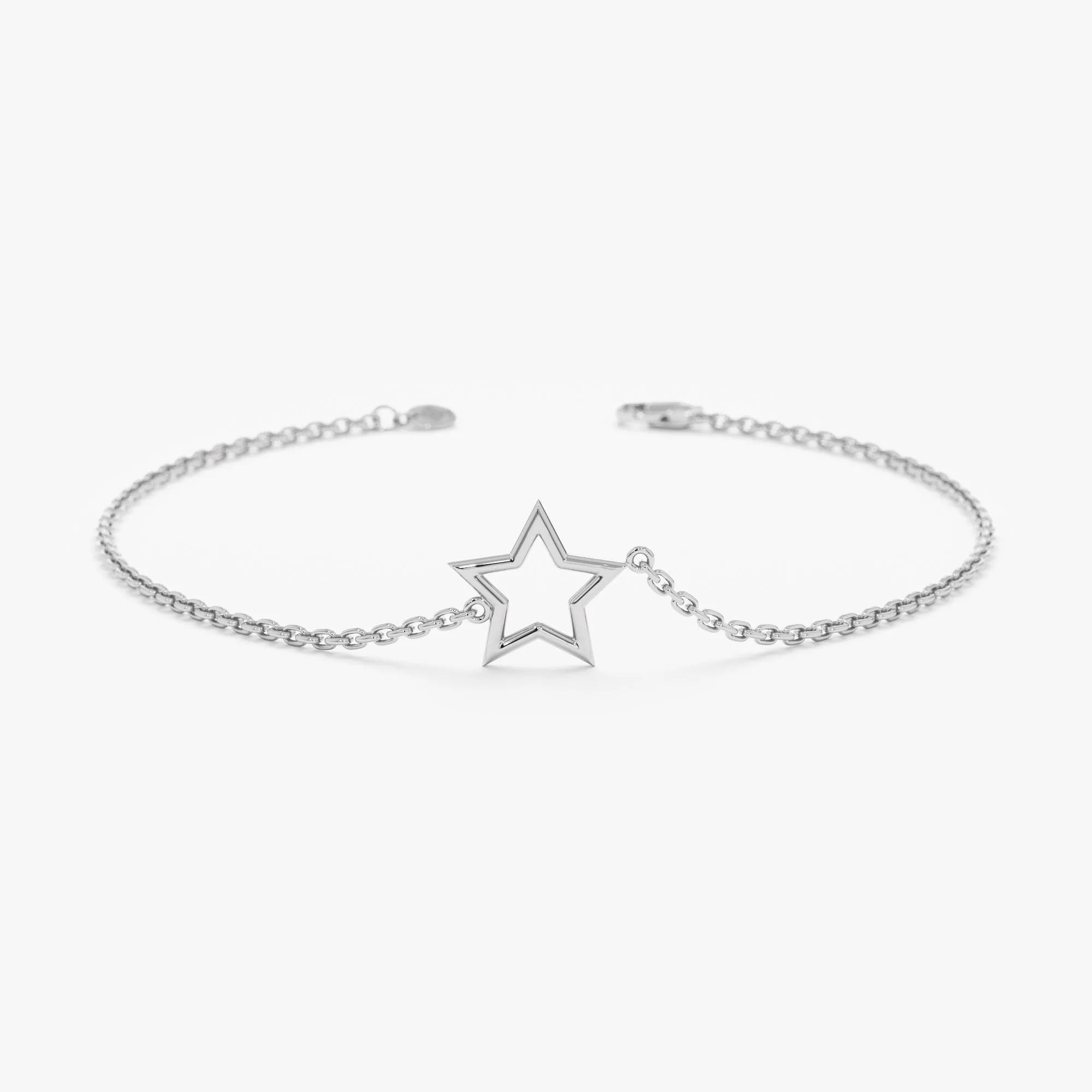 Solid Gold Star Cutout Bracelet, Skylar SARAHELISE