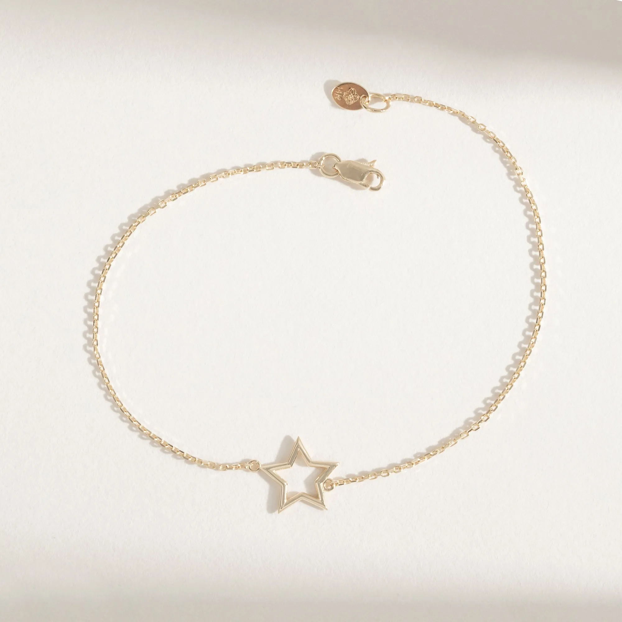 Solid Gold Star Cutout Bracelet, Skylar SARAHELISE