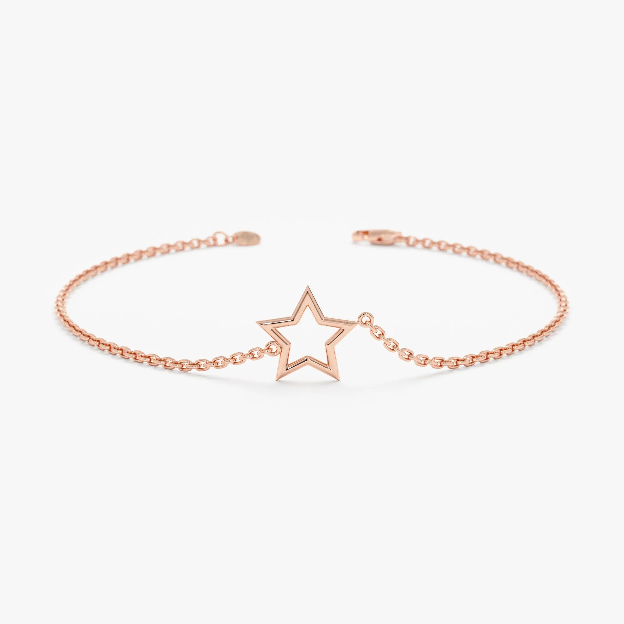 Solid Gold Star Cutout Bracelet, Skylar SARAHELISE