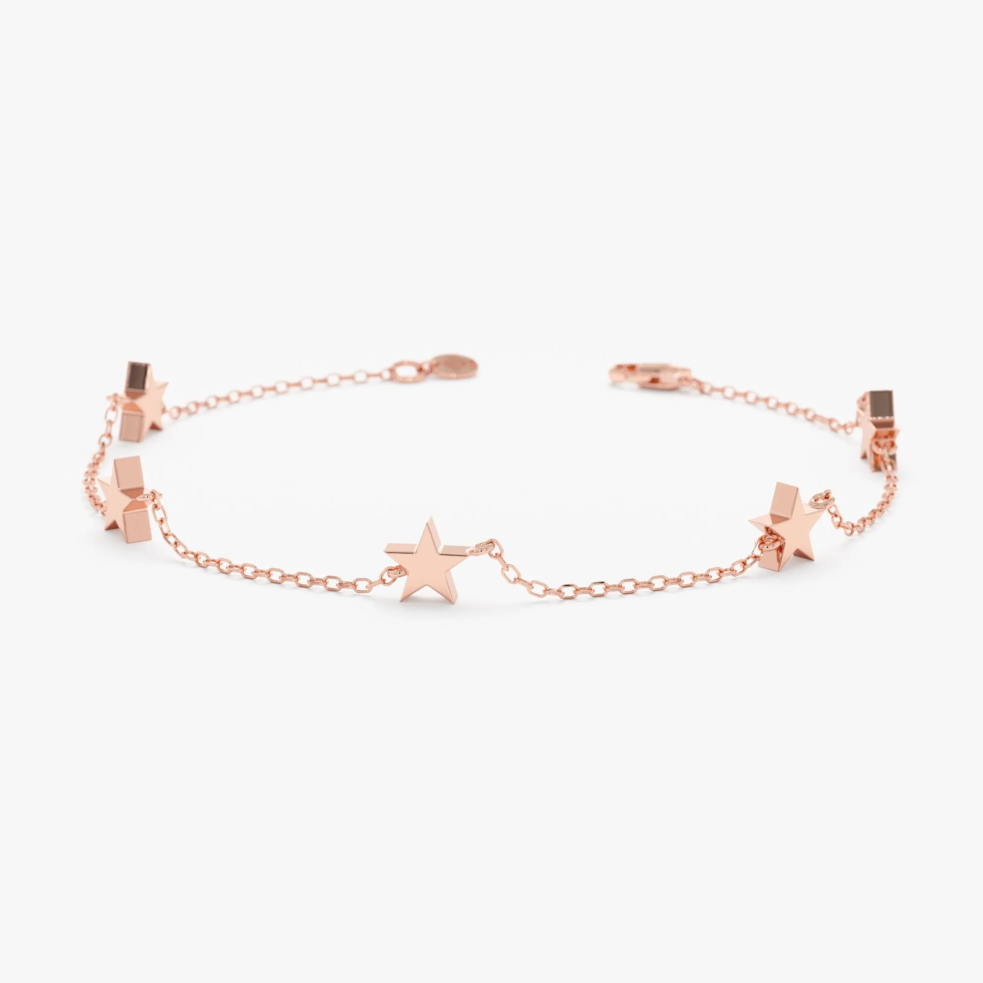 Solid Gold Star Station Bracelet, Stella SARAHELISE