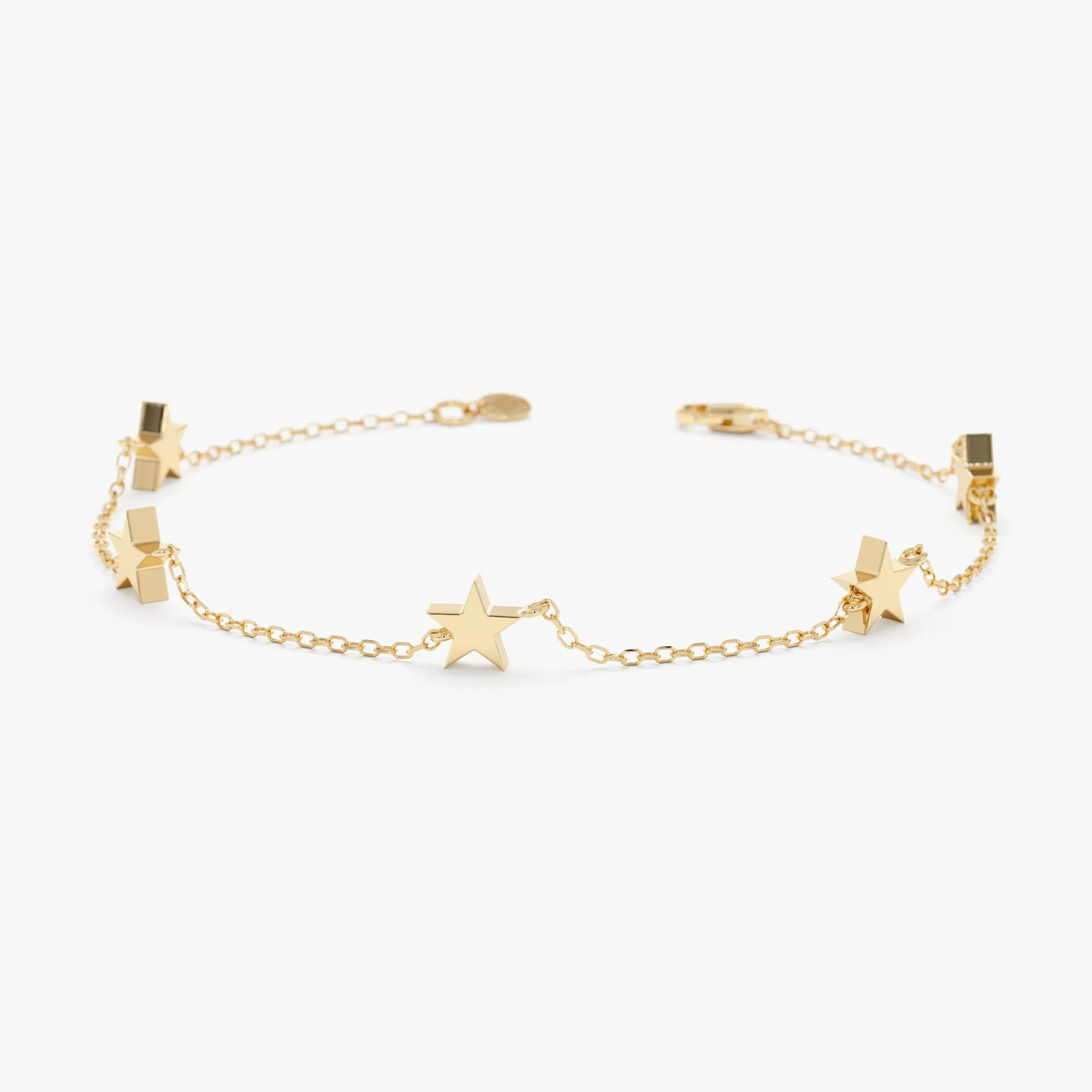 Solid Gold Star Station Bracelet, Stella SARAHELISE