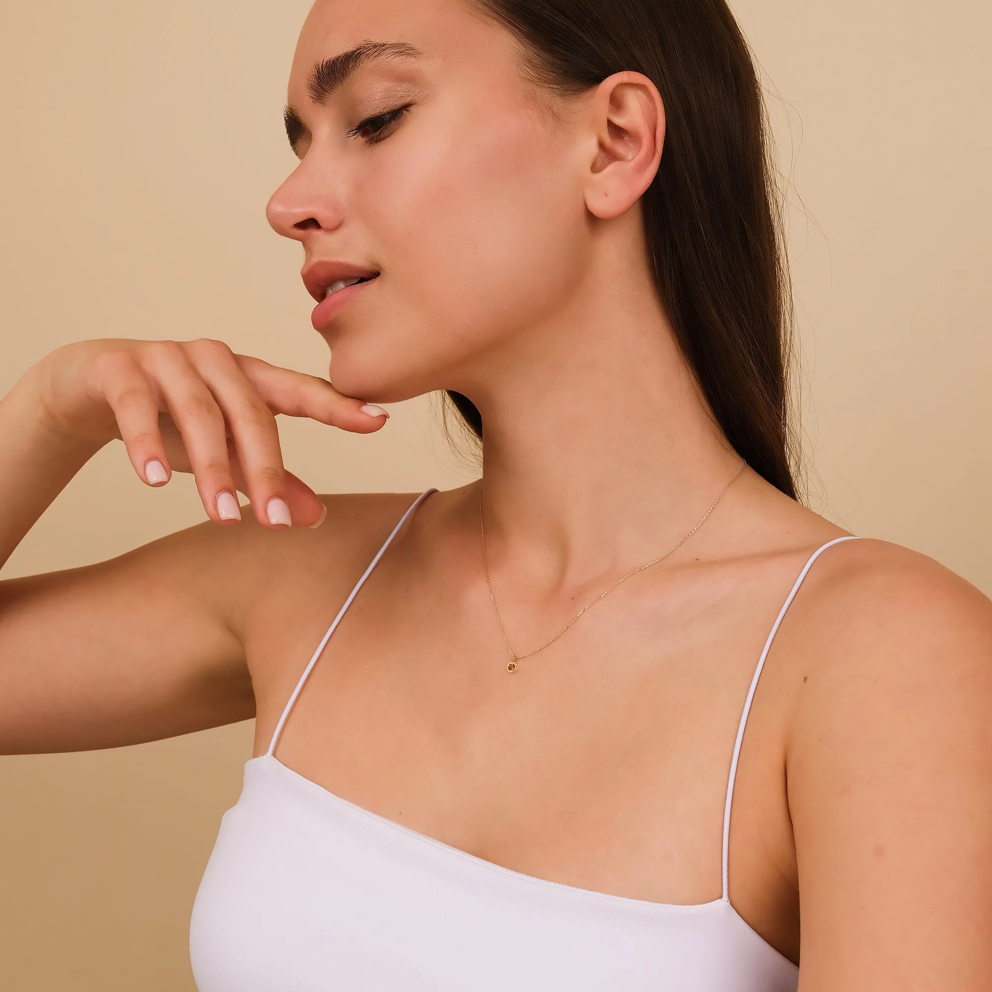Solitaire Citrine Pendant Necklace, Vienna SARAHELISE