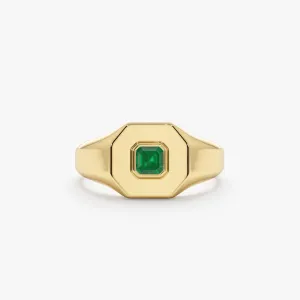 Square Emerald Signet Ring, Lyra SARAHELISE