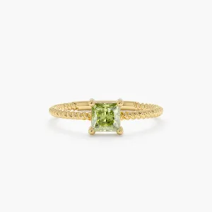 Square Peridot Braided Band, Sage SARAHELISE