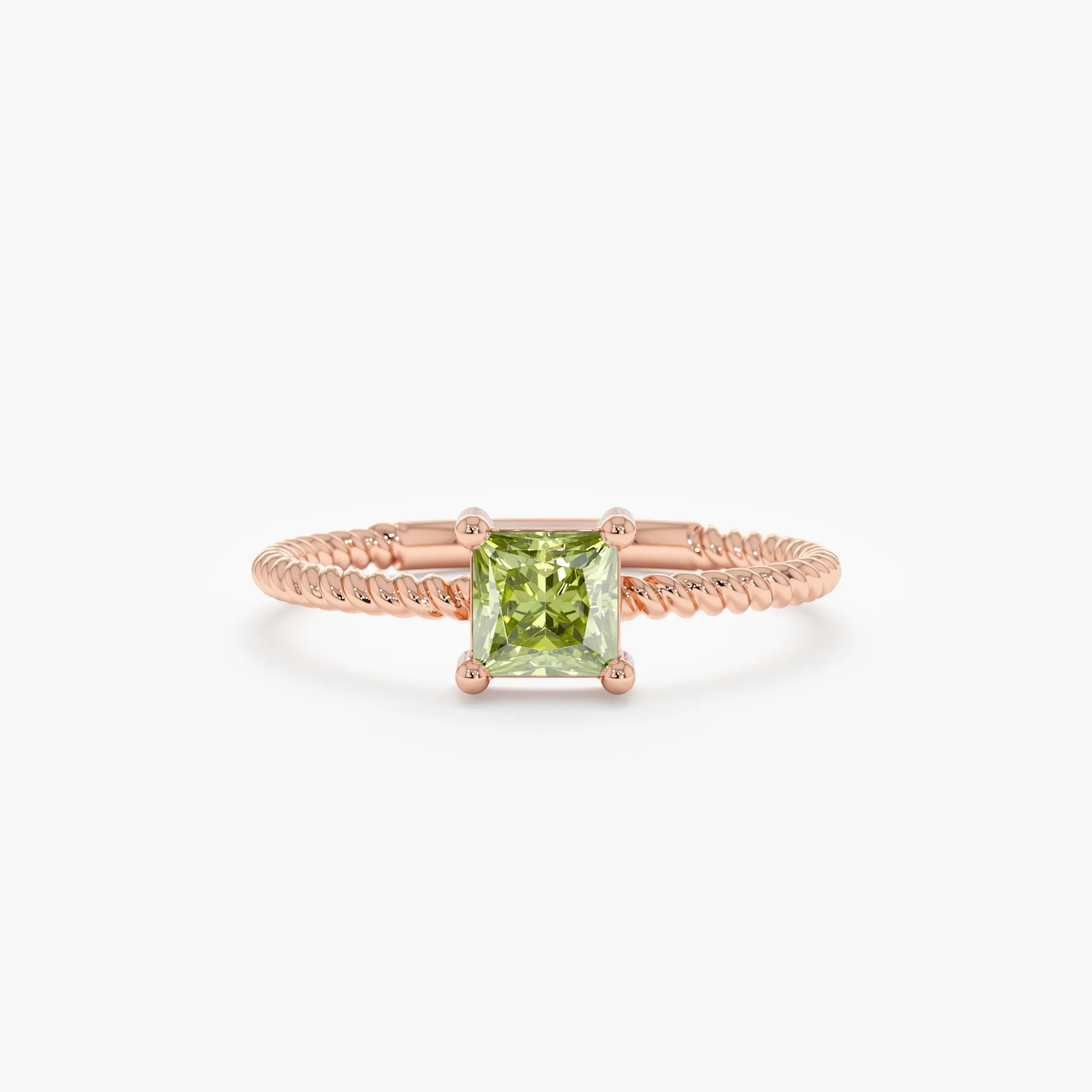 Square Peridot Braided Band, Sage SARAHELISE