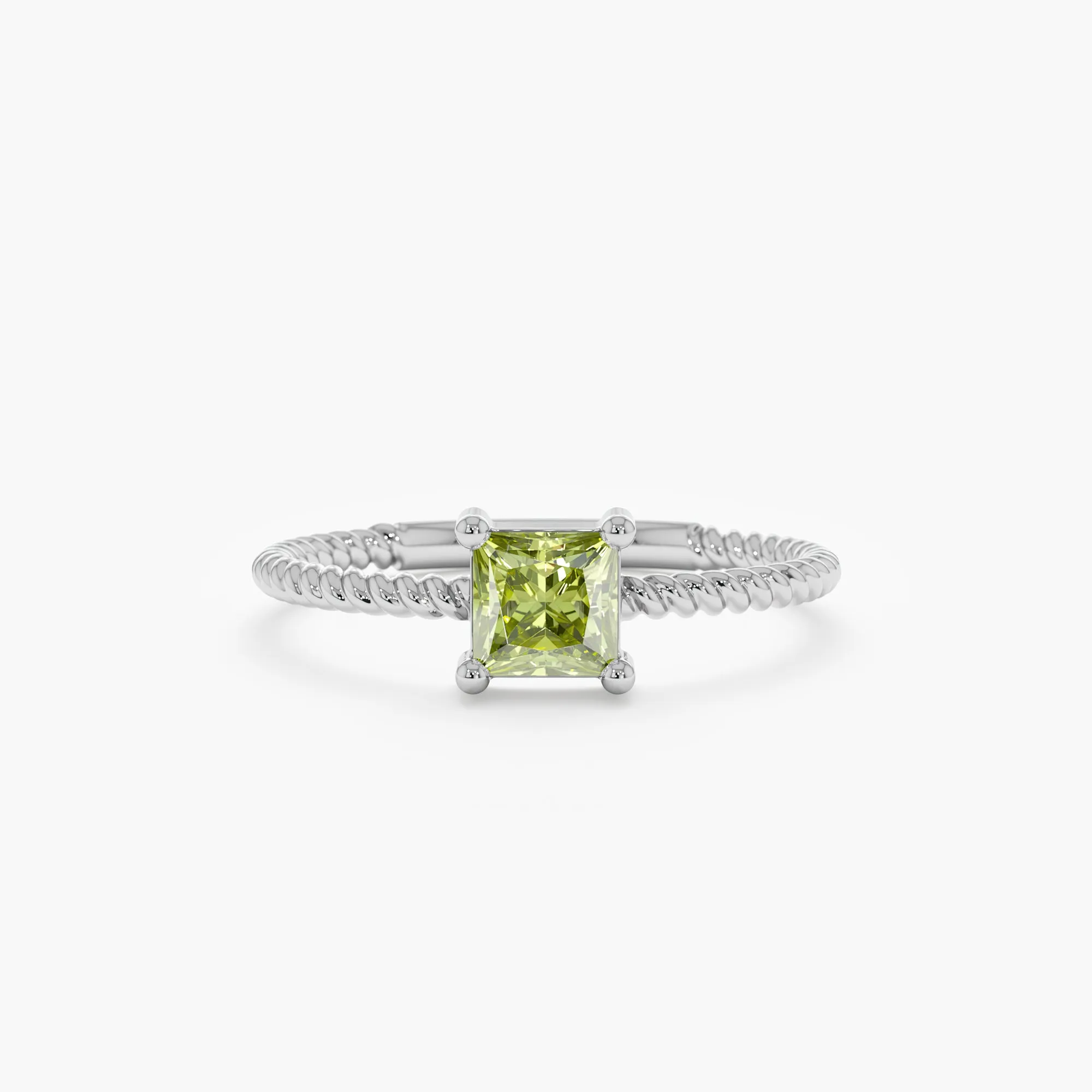 Square Peridot Braided Band, Sage SARAHELISE