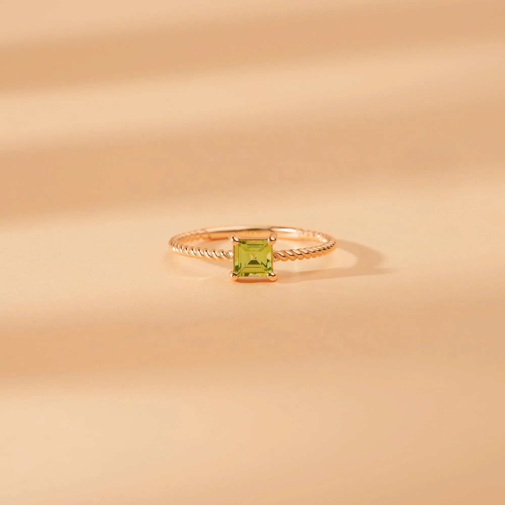 Square Peridot Braided Band, Sage SARAHELISE