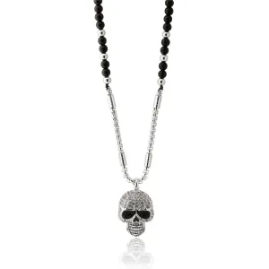 Stainless Steel Crystal Skull Pendant with Chain Shiels
