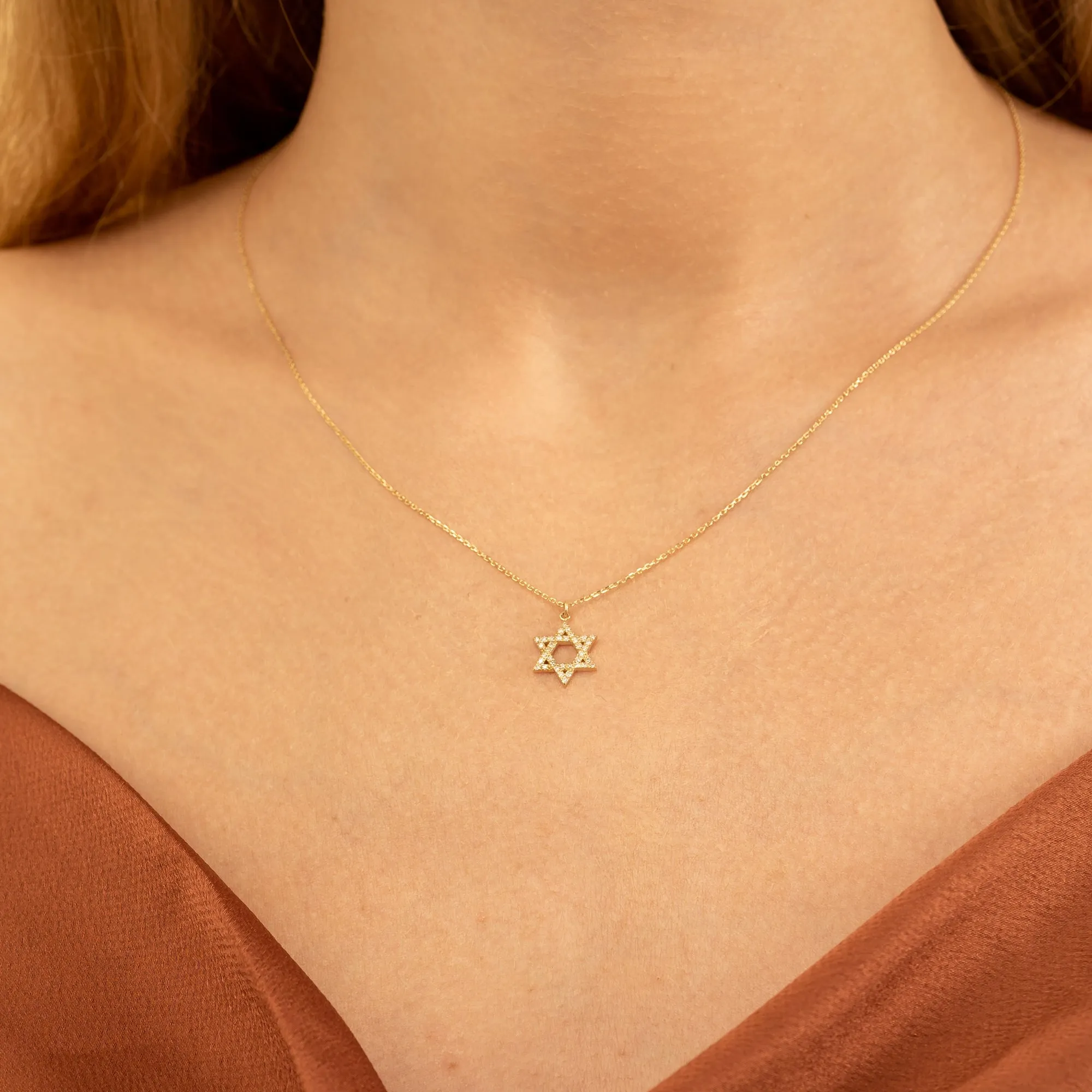Star of David Diamond Charm Necklace, Serenity SARAHELISE