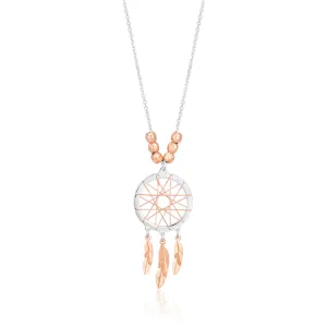 Sterling Silver 2 Tone Dream Catcher Pendant on 45cm chain Shiels