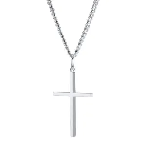Sterling Silver 24x44mm Cross Pendant Necklace Croghans