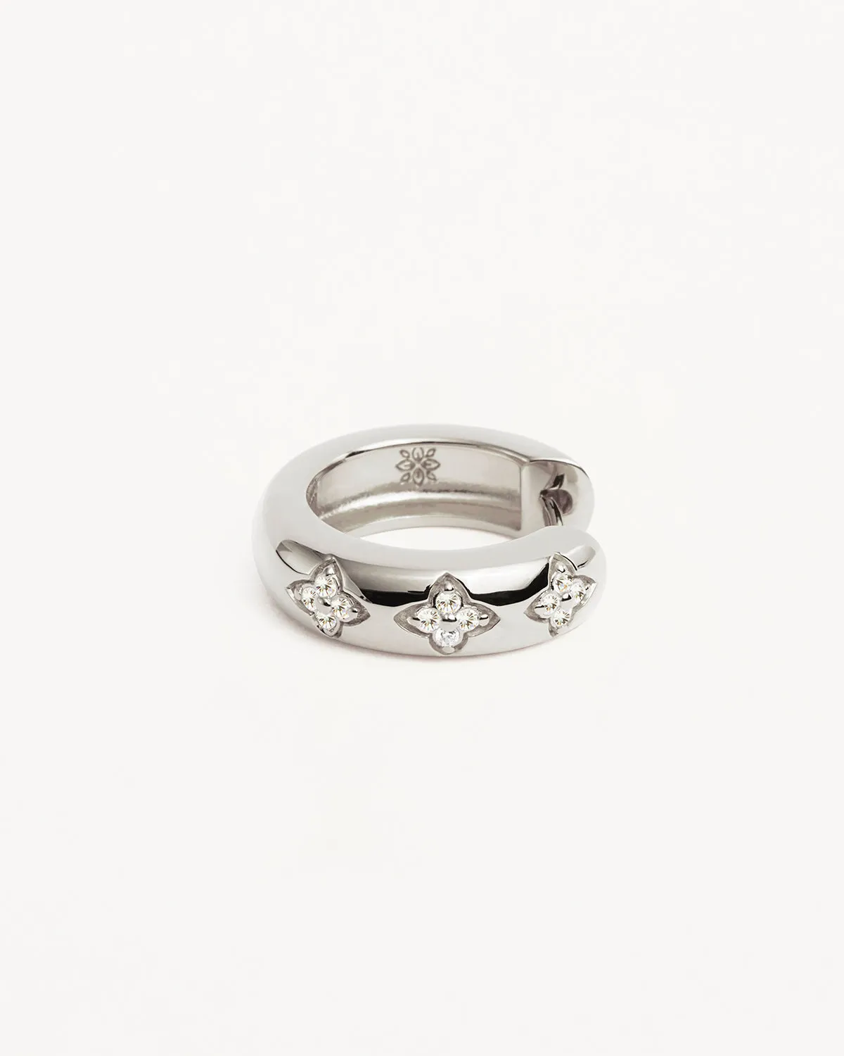 Sterling Silver Bloom With You Lotus Hoops Bycharlotte