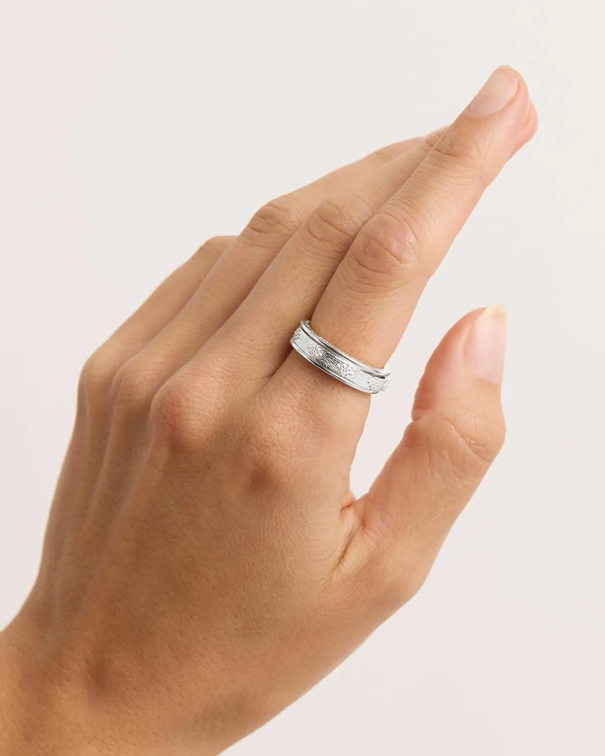 Sterling Silver Breathe Spinning Meditation Ring Bycharlotte