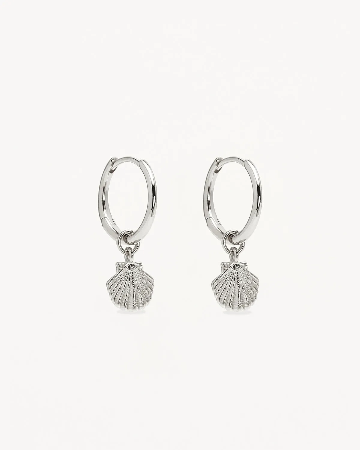 Sterling Silver By the Shore Shell Hoops Bycharlotte