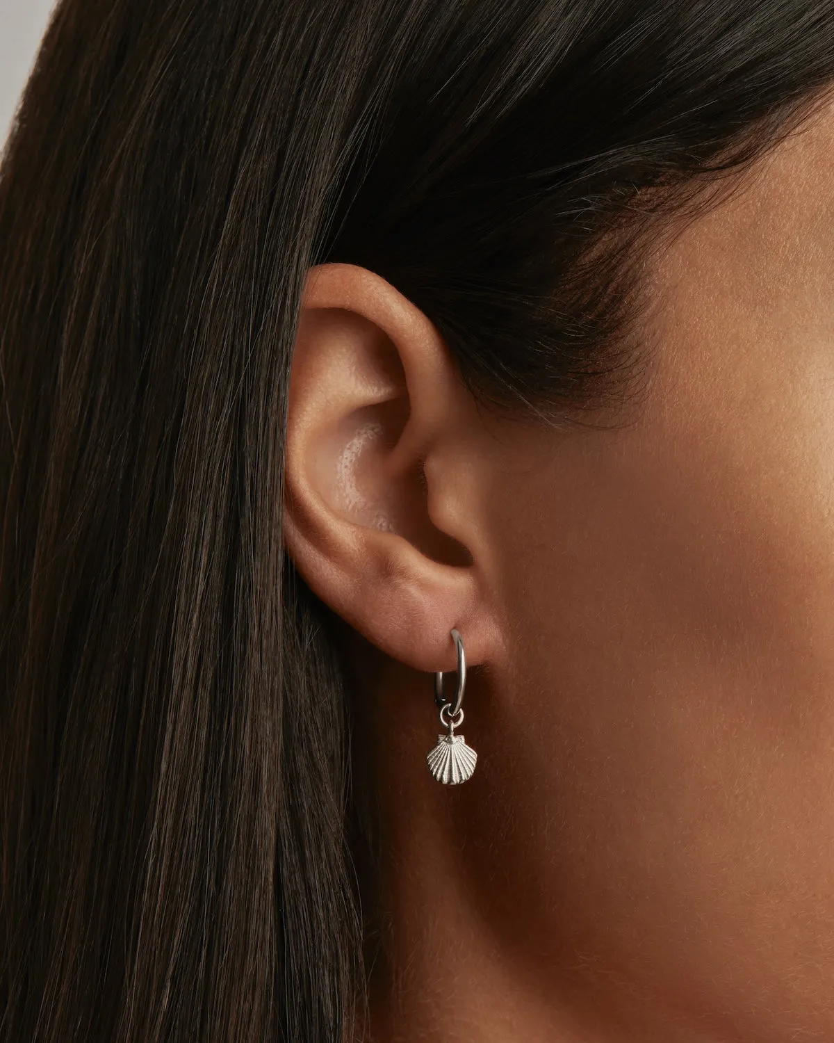 Sterling Silver By the Shore Shell Hoops Bycharlotte