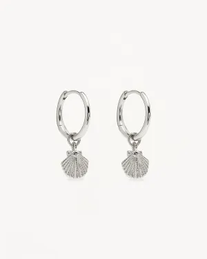 Sterling Silver By the Shore Shell Hoops Bycharlotte