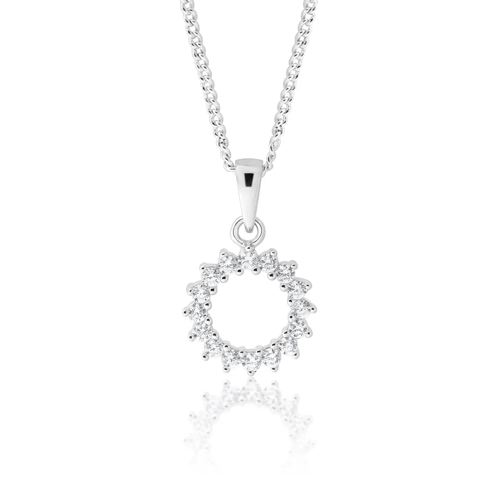 Sterling Silver Claw Set Circle of Life Pendant Shiels