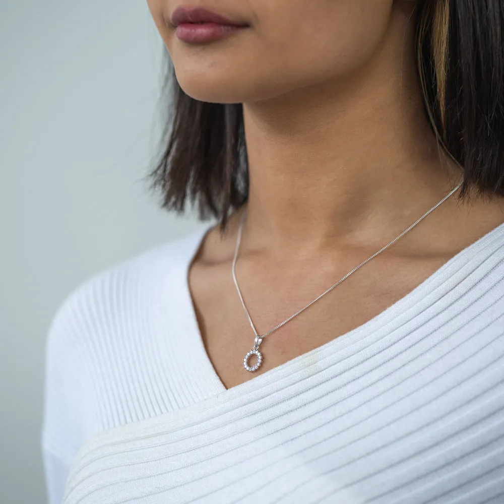 Sterling Silver Claw Set Circle of Life Pendant Shiels