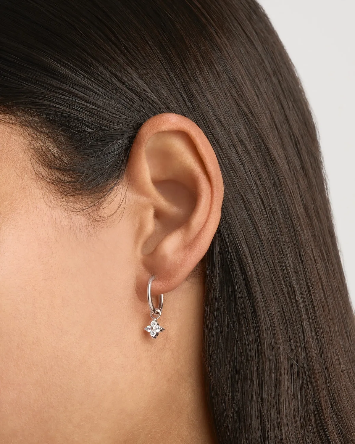 Sterling Silver Crystal Bloom Hoops Bycharlotte