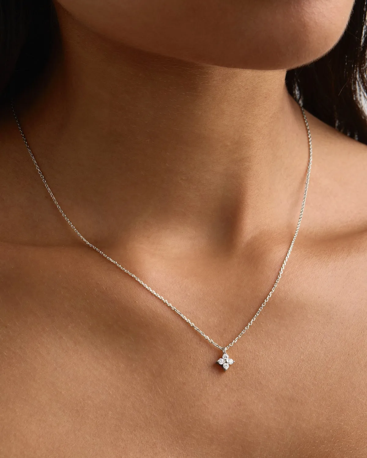 Sterling Silver Crystal Bloom Necklace Bycharlotte