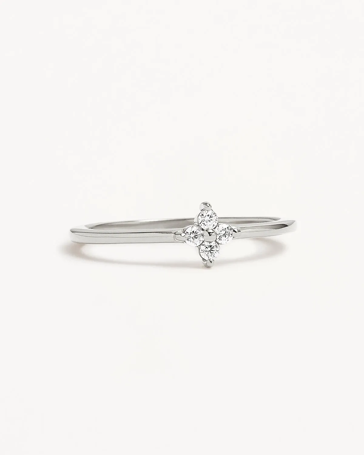 Sterling Silver Crystal Bloom Ring Bycharlotte