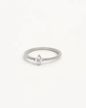 Sterling Silver Crystal Bloom Ring Bycharlotte