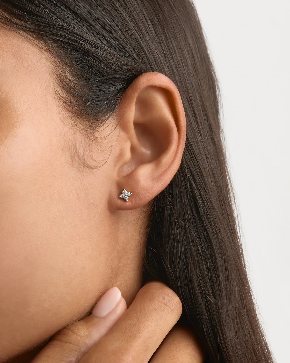 Sterling Silver Crystal Bloom Stud Earrings Bycharlotte